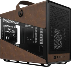Montech кутия Case mATX - Heritage PRO (B) - USB-C, Leather, 4 x 120 mm Fans