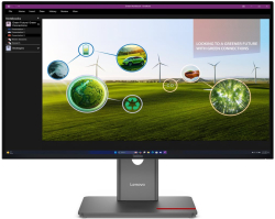 Монитор Lenovo ThinkVision P27Q-40 - 27" - 2560 x 1440 QHD @ 120 Hz - IPS - 350 cd/m² - 1500:1 - DisplayHDR 10 - 4 ms - HDMI, DisplayPort - Черен