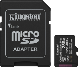 Kingston 256GB microSDXC Canvas Select Plus Gen3 150MB-s A1 Card + Adapter