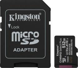 Kingston 512GB microSDXC Canvas Select Plus Gen3 150MB-s A1 Card + Adapter