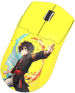 Безжична Bluetooth и кабелна геймърска мишка Redragon K1ng Max Anime M918AKB-PRO - жълта