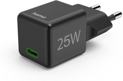 Принадлежност за смартфон HAMA Бързо мини зарядно 220V, USB-C, PD-Qualcomm, 25 W, черен
