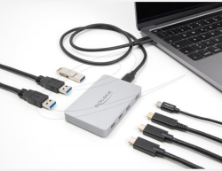 Delock Хъб USB-C, 7 порта, 3x USB-A 5 Gbps, 3x USB-C, 1xUSB-C PD 85 W