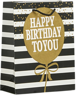  Подаръчна торбичка Happy Birthday, 18 х 23 х 8 cm, балон
