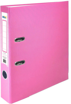 Office 1 Класьор, 5 cm, PP, с метален кант, несглобен, розов, 50 броя