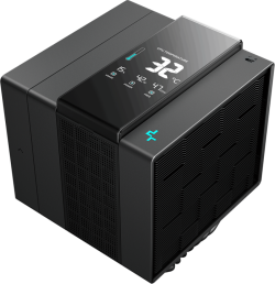 Охладител за процесор DeepCool ASSASSIN IV VC VISION, CPU Air Cooler, 1x120mm + 1x140mm FDB Fans, Fan Speed Switch, Digital Display