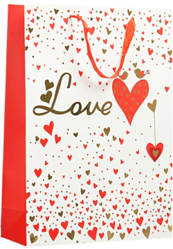  Подаръчна торбичка Love 31 х 44 х 12 cm, снежнобяла