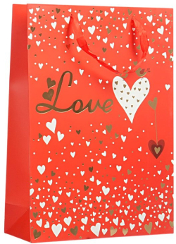  Подаръчна торбичка Love 31 х 44 х 12 cm, червена