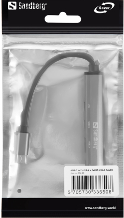  ХЪБ SANDBERG USB-C to 3xUSB-A+2xUSB-C - Gray - PN 336-50