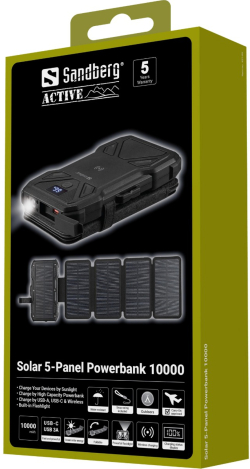 ПРЕНОСИМА СОЛАРНА БАТЕРИЯ SANDBERG 10000 mAh - Black - PN 421-05