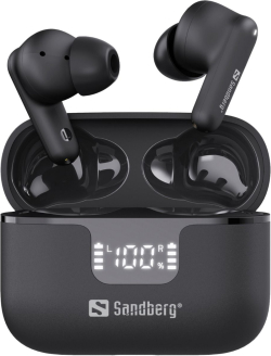 Слушалки Sandberg Wireless Earbuds ANC+ENC, черни