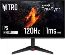 Монитор Acer Nitro VG240YGbip, 23.8'' FHD (1920x1080) IPS, ZeroFrame, 120Hz, 1ms (VRB), AdaptiveSync, 250nits