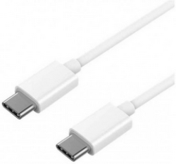  Кабел USB Type C - USB Type C 1м, 3A, 60W, силиконов, Бял