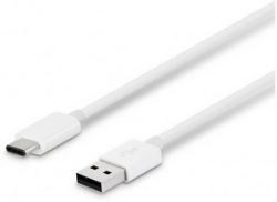  Кабел USB Type A - USB Type C 1м, 2A, силиконов, Бял