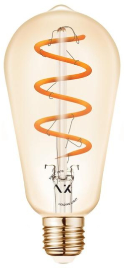  LED лампа 4,5W 330lm 2200Κ 220V E27 Ra>80 360° 360°, спирала Филамент-classic, amber ,димируема - VL LED VK/05156/D/E/SP/A 