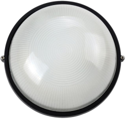  VK/01014/B  Плафониера за max 1x60W E27 IP44, AL+glass, цвят черен, р-ри Ø240x128mm - VL LED VK/01014/B