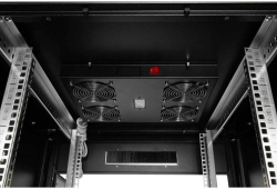  Комуникационен шкаф 600x600 мм, черен, стъклена врата, Elegant Pro &mdash; 26U