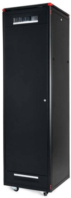 Комуникационен шкаф GUNKO Elegant Pro 600x800 мм, черен, стъклена врата, 47U