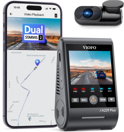 Мултимедиен продукт VIOFO Видеорегистратор Dash Cam A229 Plus 2 Channel - 2K, HDR, Sony STARVIS 2, GPS