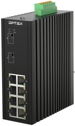  8x10-100-1000Base-T + 2x1G-2.5GBase-X SFP управляем индустриален суич