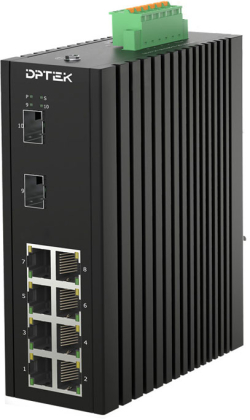  8x10-100-1000Base-T + 2x1G-2.5G-10G Base-X SFP+ управляем индустриален суич
