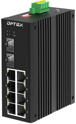  8x10-100-1000Base-T + 2x1000Base-X SFP неуправляем индустриален суич