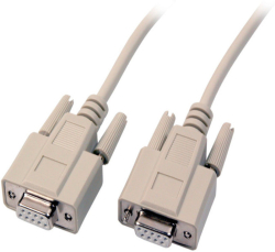  Serial Data Cable 1:1, 2x DSub 9, F-F, 2 m, Beige