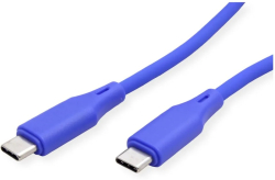 ROLINE 11.02.9123 :: Кабел USB 2.0, Type-C Type-C, M-M, 60W, силиконен, син, 1.0 м