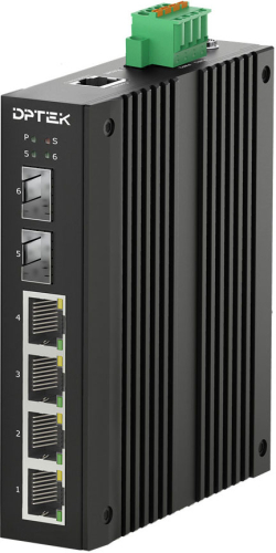  4x10-100-1000Base-T + 2x1000Base-X SFP управляем индустриален суич