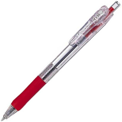  Zebra Химикалка Tapli Clip, 0.5 mm, прозрачна, червена