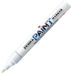  Zebra Перманентен маркер Paint Marker, 3.0 mm, бял
