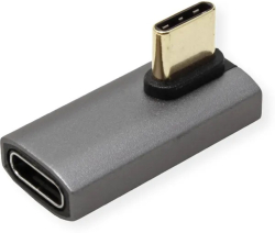 ROLINE 12.03.2933 :: Адаптер, USB4 Gen 3x2, алуминий, завъртян на 90°, Type-C, M-F, сребрист