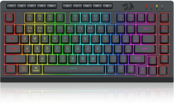 Геймърска клавиатура Redragon Crescent Pro K524RGB-PRO с кабел и безжична Bluetooth, RGB осветление - черна