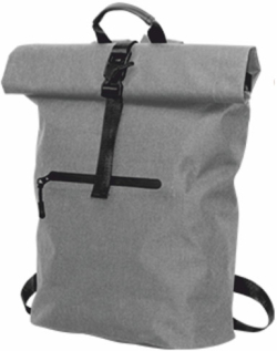 Раница Rolltop, водоустойчива, с джоб, 300D RPET, 40 х 60 cm, сива