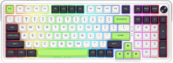 Геймърска безжична клавиатура Redragon Eisa Max K686WBG-RGB-MAX RGB осветление - бяло-зелено