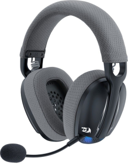 Геймърски слушалки Redragon Skuld Pro H878BG с кабел и безжична Bluetooth подсветка, черни