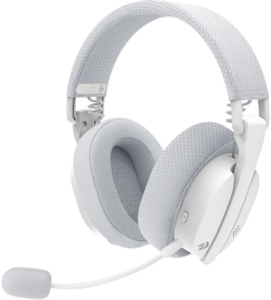 Геймърски слушалки Redragon Luce H888W с кабел и безжична Bluetooth връзка - бели