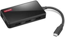 Докинг станция LENOVO 100, USB-C, 1х HDMI, 1х VGA, 3x USB-A, 4K - 30 Hz, черен