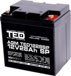 Оловна батерия AGM  12V - 26 Ah-28,5Ah  - 166 - 176 - 125mm терминал F13(M5) TED ELECTRIC