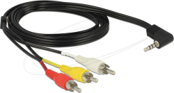 Кабел Delock стерео жак 3.5 mm 4 pin male angled  3 x RCA male 1.5 m
