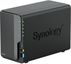 Мрежов сторидж (NAS/SAN) Synology NAS DS225+, за 2 диска 3.5"/2.5" SATA HDD/SSD, Intel Celeron J4125, 2GB DDR4 SODIMM, черен