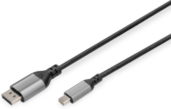 DIGITUS DB-340106-020-S :: Кабел Mini DisplayPort към DisplayPort, Mini DP - DP, 2.0 м