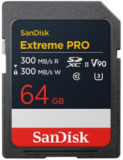 SanDisk Карта памет Extreme Pro SDXC 64GB 300MB-s 300Mb-s Class 10 V90 UHS-II