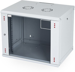 Стенен комуникационен шкаф 450 мм дълбочина, Elegant Wall светло сив — 4U