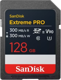 SanDisk Карта памет Extreme Pro SDXC 128GB 300MB-s  300Mb-s Class 10 V90 UHS-II