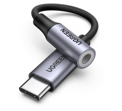 Адаптер Ugreen AV161 80154, USB-C-3.5мм Аудио 10см - черен