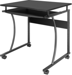 Бюро Manhattan 42513, с плъзгаща се поставка за клавиатура,23.6 x 18.9", 30 кг товароносимост, черно