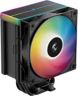 Охладител за процесор DeepCool AG500 BK ARGB V2, CPU Air Cooler, 1x120mm ARGB PWM Fan, ARGB Top Cover, 6 Heatpipes, LGA 1851-1700-1200-1151-1150