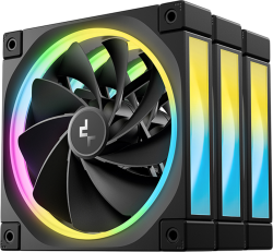 Вентилатор DeepCool FL12R 3IN1, 3x120mm ARGB Reverse Fans, Daisy Chain, 8-pin Cable, PWM, Fluid Dynamic Bearing, PBT, 3 pack