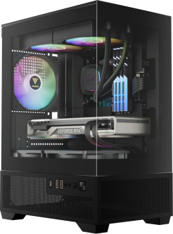 Gamdias кутия Case mATX - AURA GC9M Elite - 3 x 120 mm A-RGB, USB-C, Tempered Glass